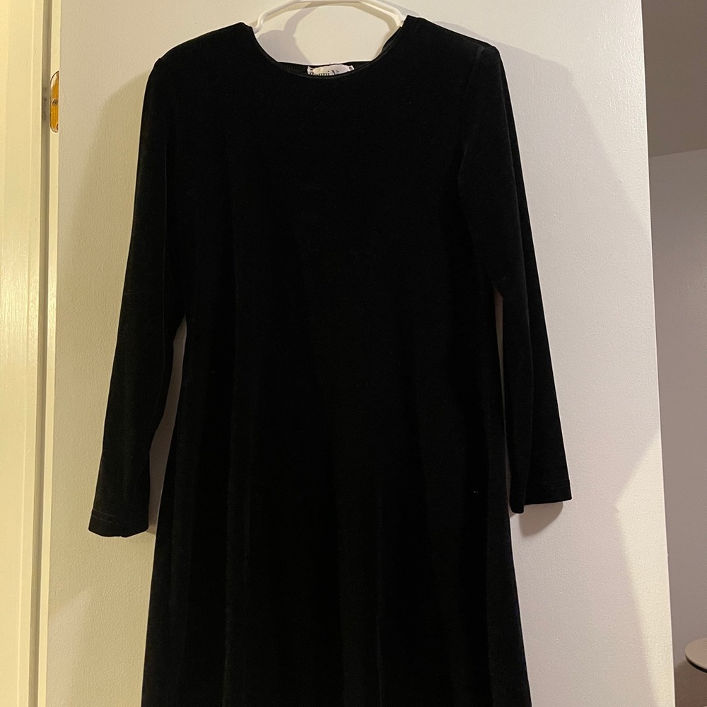 Black vintage velvet dress